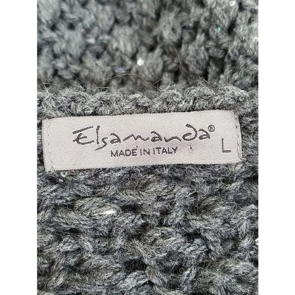 Elsamanda Alpaca Sweater L Wool Blend Crewneck Long Sleeve - Picture 3 of 5
